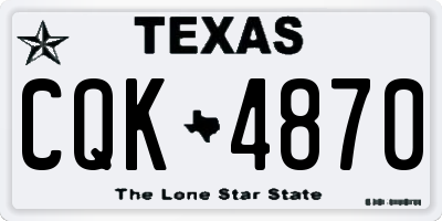 TX license plate CQK4870