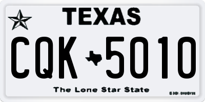 TX license plate CQK5010