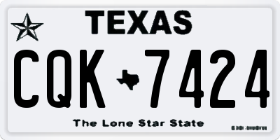 TX license plate CQK7424