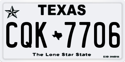 TX license plate CQK7706
