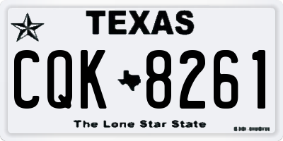 TX license plate CQK8261