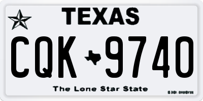 TX license plate CQK9740