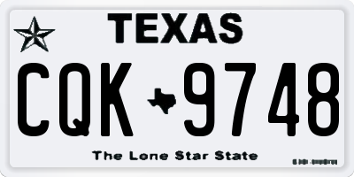 TX license plate CQK9748