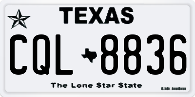 TX license plate CQL8836