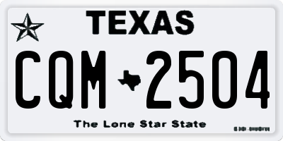 TX license plate CQM2504