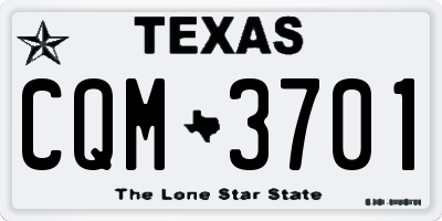 TX license plate CQM3701