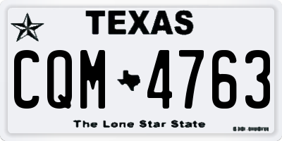 TX license plate CQM4763