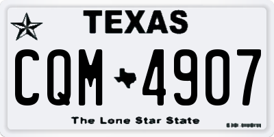 TX license plate CQM4907