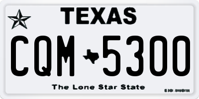 TX license plate CQM5300