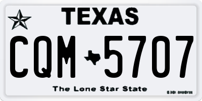 TX license plate CQM5707