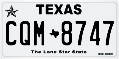 TX license plate CQM8747