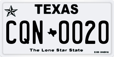 TX license plate CQN0020