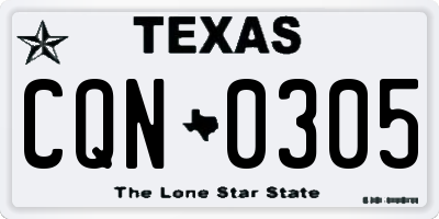 TX license plate CQN0305