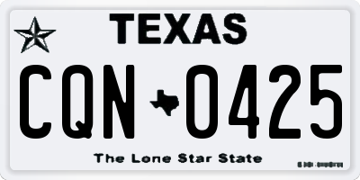 TX license plate CQN0425