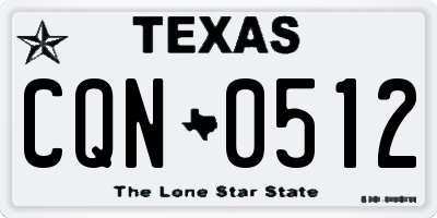 TX license plate CQN0512