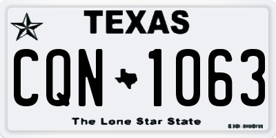 TX license plate CQN1063