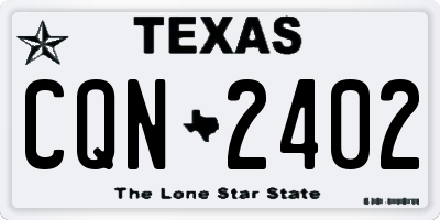 TX license plate CQN2402