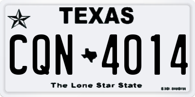 TX license plate CQN4014