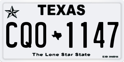 TX license plate CQO1147