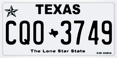 TX license plate CQO3749