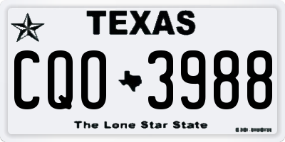 TX license plate CQO3988