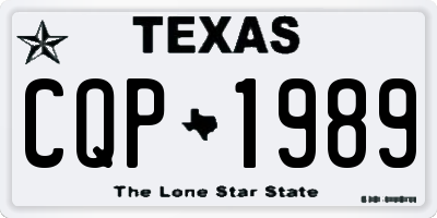 TX license plate CQP1989