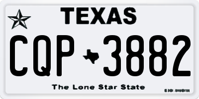 TX license plate CQP3882