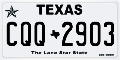 TX license plate CQQ2903
