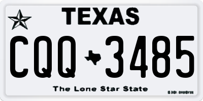 TX license plate CQQ3485