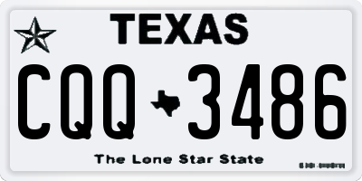 TX license plate CQQ3486