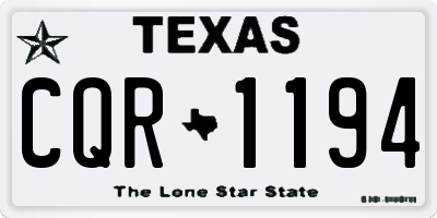 TX license plate CQR1194
