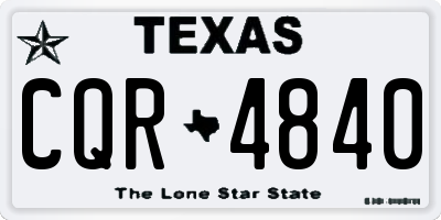 TX license plate CQR4840