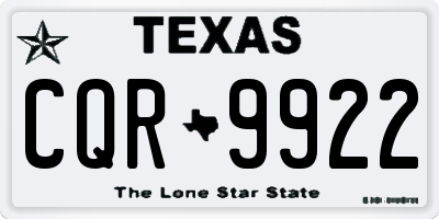 TX license plate CQR9922