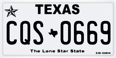 TX license plate CQS0669