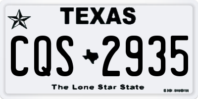 TX license plate CQS2935