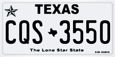 TX license plate CQS3550