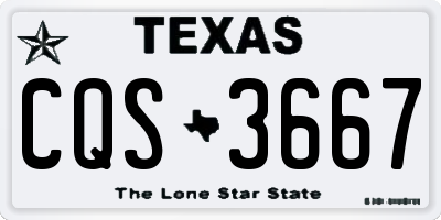 TX license plate CQS3667