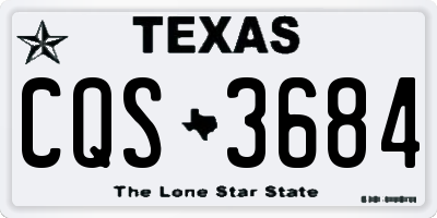 TX license plate CQS3684
