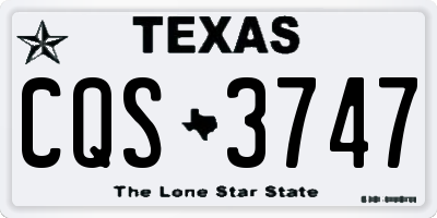 TX license plate CQS3747