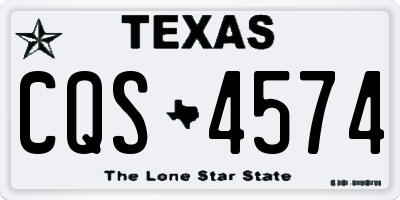 TX license plate CQS4574