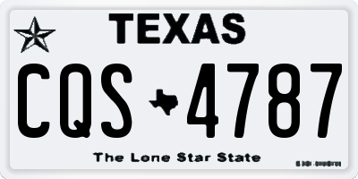TX license plate CQS4787
