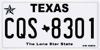 TX license plate CQS8301