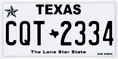 TX license plate CQT2334