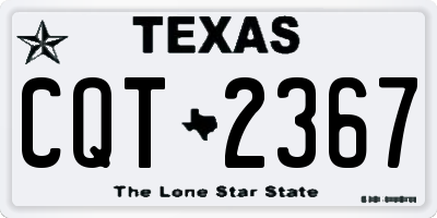 TX license plate CQT2367