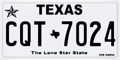 TX license plate CQT7024