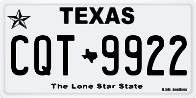 TX license plate CQT9922
