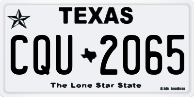 TX license plate CQU2065
