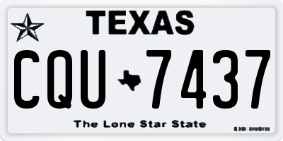 TX license plate CQU7437