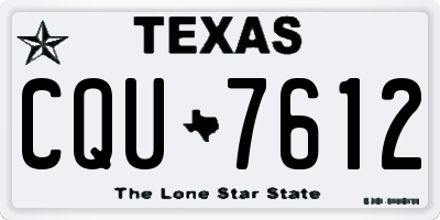 TX license plate CQU7612