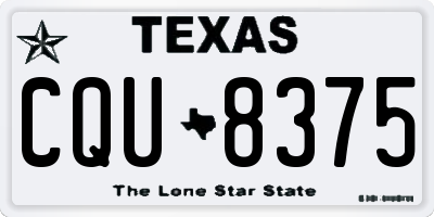 TX license plate CQU8375